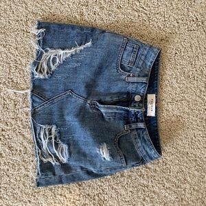 Ripped Denim Skirt